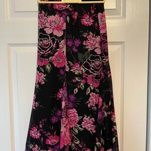 Floral Black and Pink Skirt